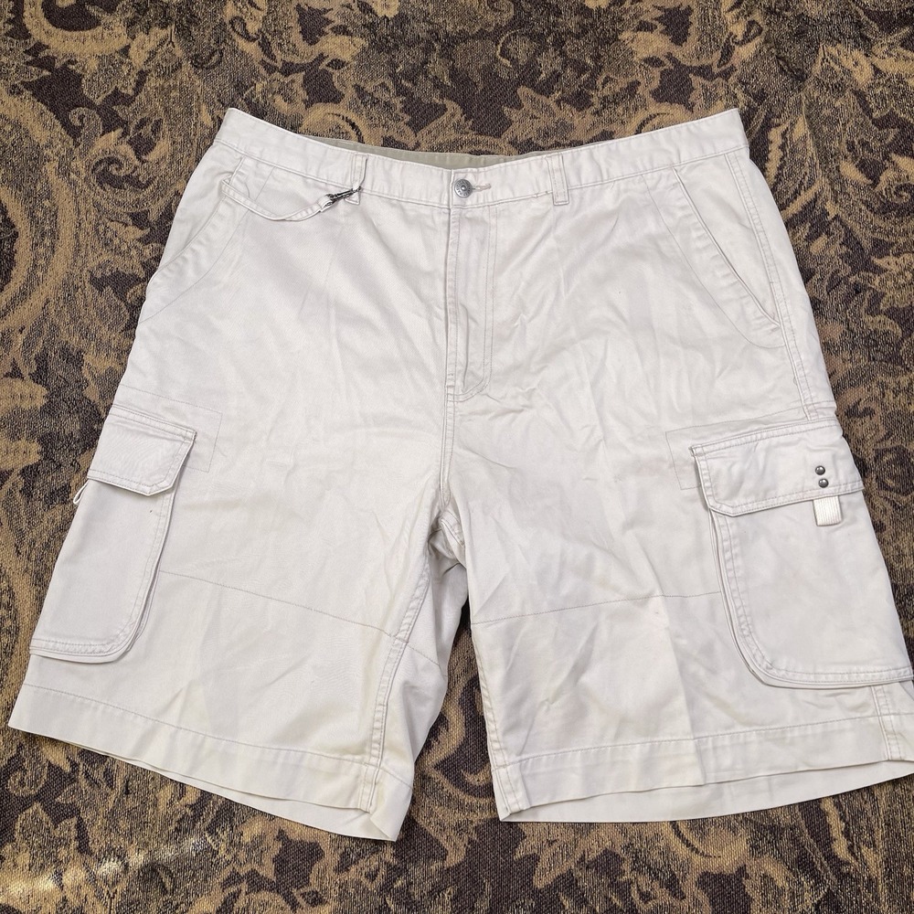Vtg 90s Nautica Jeans Company Cargo Beige Baggy Shorts Mens Size 38